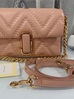 Marc Jacobs Quilted Blush Pink Leather Crossbody with Gold Hardware